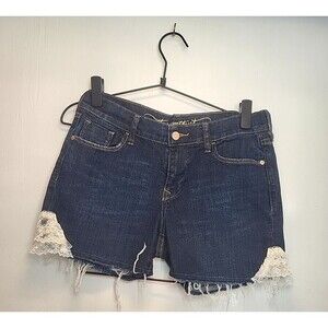 Old Navy Sweetheart Shorts Womens Sz 4 Cuff-Off Boyfriend American Flag Lace